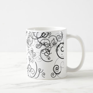 Artsy Black en White Swirls Doodles Modern Koffiemok