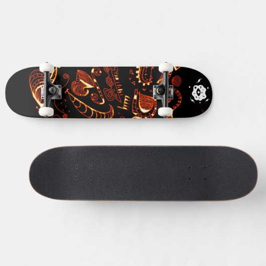 Artsy Black Oranje skateboard (Horizontaal)