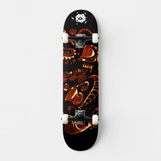 Artsy Black Oranje skateboard (Voorkant)