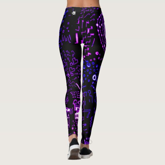Artsy Black Paars Leggings (Achterkant)