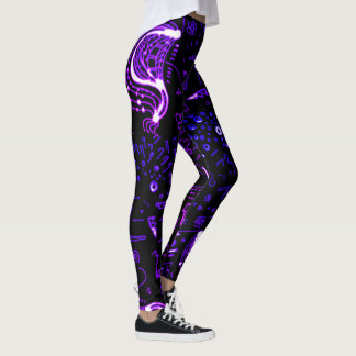 Artsy Black Paars Leggings