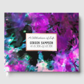 Artsy Black Paarse Tie Dye Viering van het Leven Gastenboek (Voorkant)