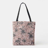 Artsy Black Paint Splatter Paarse beige design Tote Bag (Achterkant)