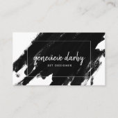 Artsy Black Paint Stroke Script Abstract Visitekaartje (Voorkant)