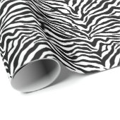 Artsy Black White Funky Zebra Print Patroon Cadeaupapier (Rol Hoek)