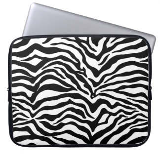 Artsy Black White Funky Zebra Print Patroon Laptop Sleeve