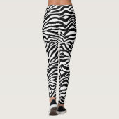Artsy Black White Funky Zebra Print Patroon Leggings (Achterkant)