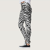 Artsy Black White Funky Zebra Print Patroon Leggings (Links)