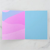 Artsy Blauw Roze Verjaardag Ram Groet Kaart (Binnen)