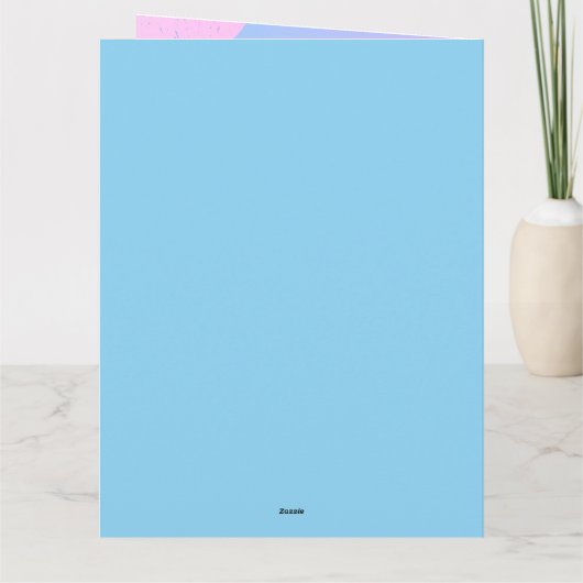 Artsy Blauw Roze Verjaardag Ram Groet Kaart (Achterkant)