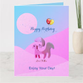 Artsy Blauw Roze Verjaardag Ram Groet Kaart (Voorkant)