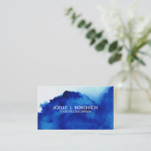 Artsy Blauw/Waterverf Pastel Visitekaartje (Staand voorkant)