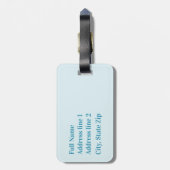 Artsy Blauwgroen, Navy Blue, Paarse Waterverf Stre Bagagelabel (Achterkant verticaal)