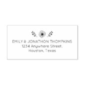 Artsy bloemblaadjes retour naam adres bruiloft rubberstempel (Afrduk)