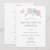 Artsy Bloemen Vlinder Bachelorette Party Weekend Kaart (Voorkant / Achterkant)