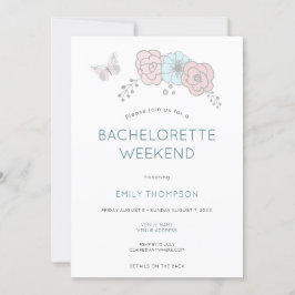 Artsy Bloemen Vlinder Bachelorette Party Weekend Kaart