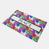 Artsy Bloemen Vrede Patroon Deurmat (Schuin)
