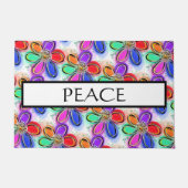 Artsy Bloemen Vrede Patroon Deurmat (Voorkant)