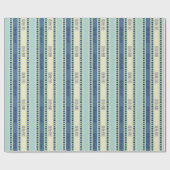 Artsy bloemmotief in blauw cadeaupapier (Vlak)