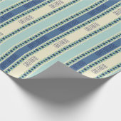 Artsy bloemmotief in blauw cadeaupapier (Hoek)