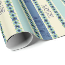 Artsy bloemmotief in blauw