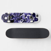 Artsy Blue Black Persoonlijk Skateboard (Horizontaal)