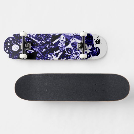 Artsy Blue Black Persoonlijk Skateboard (Horizontaal)