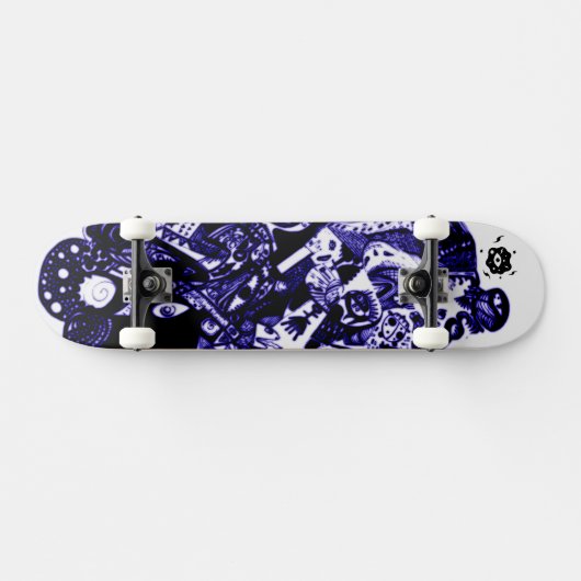 Artsy Blue Black Persoonlijk Skateboard (Horizontaal)