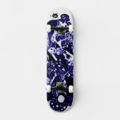 Artsy Blue Black Persoonlijk Skateboard (Voorkant)