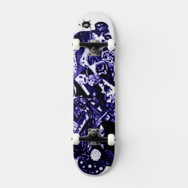 Artsy Blue Black Persoonlijk Skateboard
