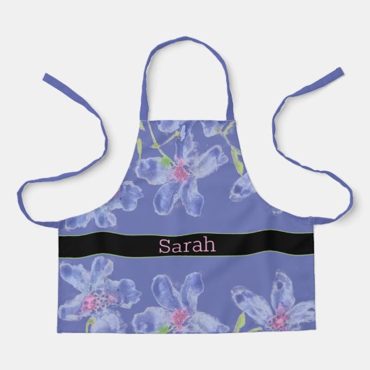 Artsy Blue Floral All-Over Print Schort (Voorkant)