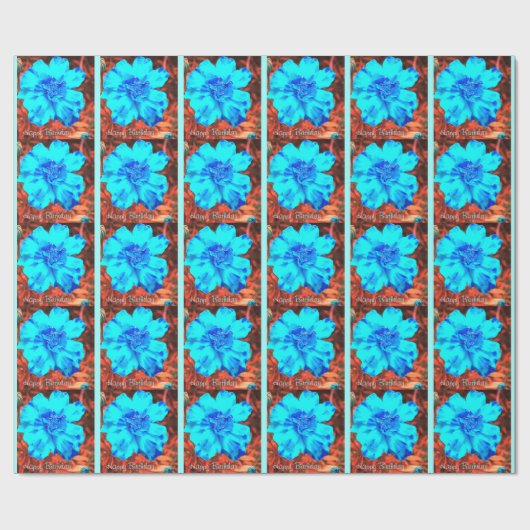 Artsy Blue Marigold *Specized* Wrapping Paper Cadeaupapier (Vlak)