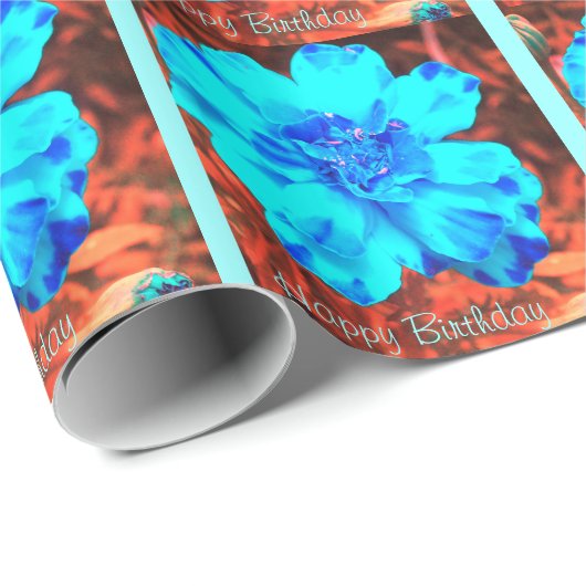 Artsy Blue Marigold *Specized* Wrapping Paper Cadeaupapier (Rol Hoek)