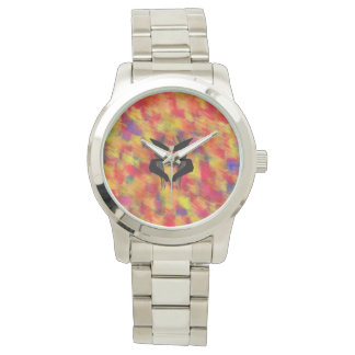 Artsy Blue Psychiater Rorschach Blot Horloge