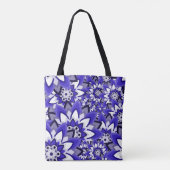 Artsy Blue Sunflower Canvas tas (Achterkant)