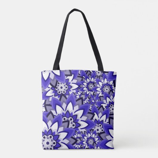 Artsy Blue Sunflower Canvas tas (Achterkant)