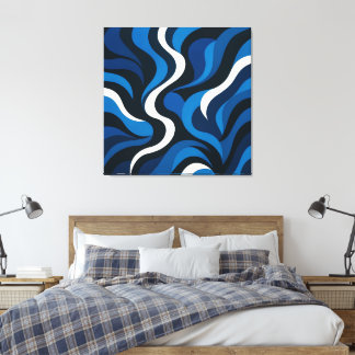 Artsy Blue Wall Decor Canvas Afdruk