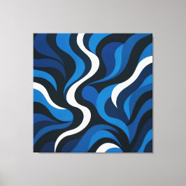 Artsy Blue Wall Decor Canvas Afdruk