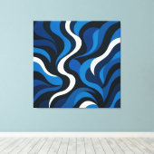 Artsy Blue Wall Decor Canvas Afdruk (Insitu (Houten vloer))