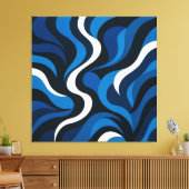Artsy Blue Wall Decor Canvas Afdruk (Insitu (Woonkamer))