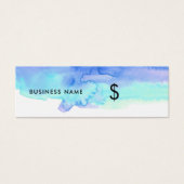 Artsy Blue Waterverf Splash White Price Label Mini Visitekaartjes (Voorkant)