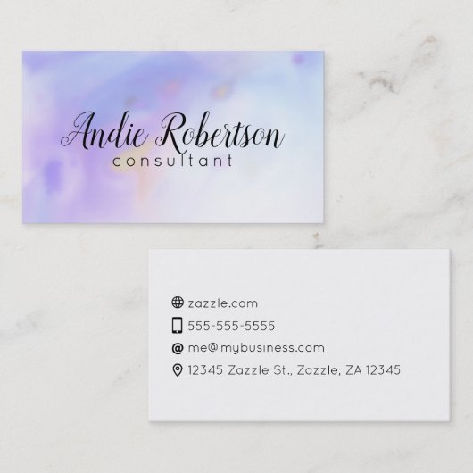 Artsy Blue Waterverf Visitekaartje (Voorkant / Achterkant)