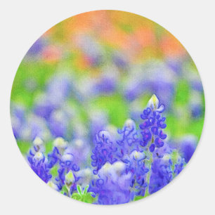 Artsy Bluebonnet en Indische Paintborstelsticker Ronde Sticker
