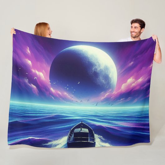 Artsy Boat Fleece Deken (In situ)