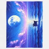 Artsy Boat Scene Fleece Deken (Voorkant)