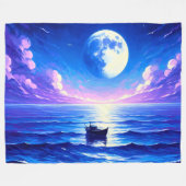 Artsy Boat Scene Fleece Deken (Voorkant (Horizontaal))