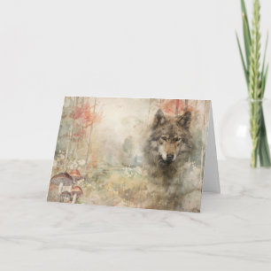 Artsy bosdieren Wildlife Wolf Groet  Kaart