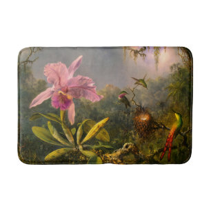 Artsy Brazilian Cattelya Orchid en 3 kolibries Badmat
