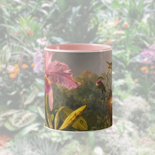 Artsy Brazilian Cattelya Orchid en 3 kolibries Mok