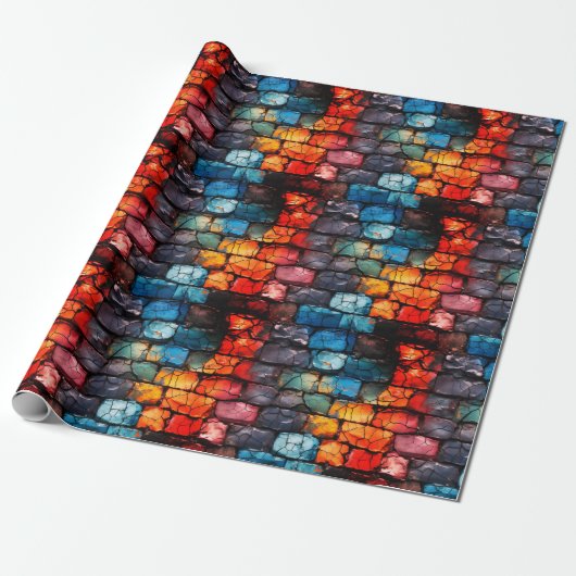 Artsy Brick Wall Cadeaupapier (Uitgerold)